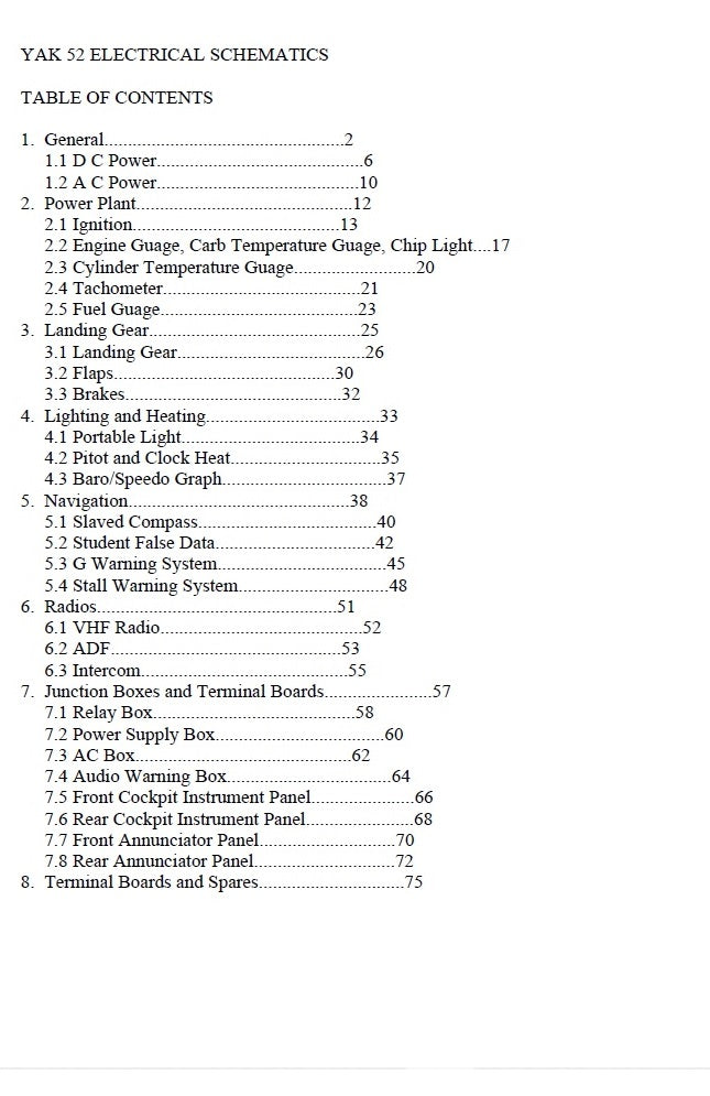 YAK 52 Electrical Schematic Manual